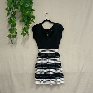 Trixxi Black and White Striped Mini Dress